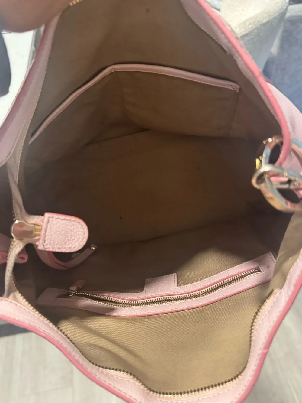 MCM Pink Logo-Print Leather Hobo Shoulder Bag